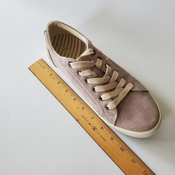 Taos Star Low Top Sneakers 10 Canvas Mauve Wash Round Toe Lace Up - Picture 11 of 12